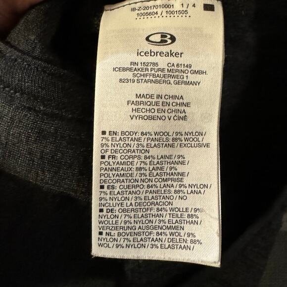 Icebreaker FLAWED Full Zip Merino Wool Blend Jacket Size Medium Charcoal Gray - Picture 7 of 9